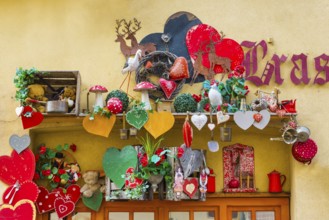 Rummage shop with decoration in the old town centre of Colmar, France