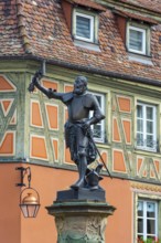 Schwendi statue in the old town centre of Colmar, France