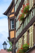 Historic half-timbered houses in the old town centre of Colmar, France