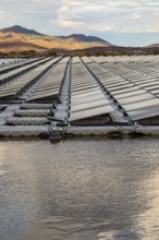 Park City, Utah - Floating solar panels provide power for Mountain Regional Water. The solar array