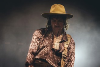 Singer Justin Hawkins from The Darkness live on Dreams On Toast Tour at Metropol Berlin on 10