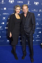Stefan Jürgens with partner Boriana Rosenmüller, DEUTSCHER SCHAUSPIELPREIS 2025, Red Carpet at the