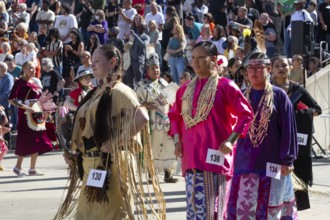 Detroit, Michigan USA - 13 October 2025 - On Indigenous People's Day, Native American tribes held a
