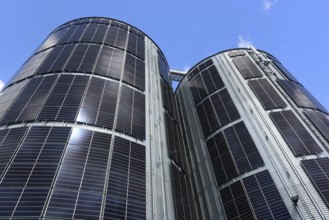 Pellet silos at the Energie-Mann company in the Westerwald