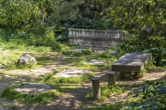 Roman ruins in the National Garden in the Greek capital Athens, Greece
