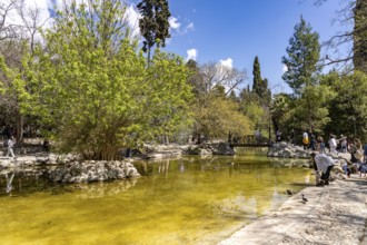 Pond in the National Garden in the Greek capital Athens, Greece