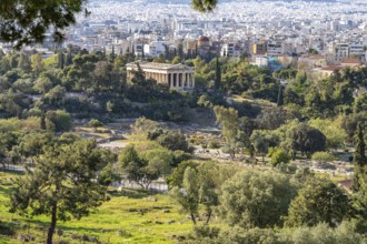 Agora and the Temple of Hephaestus in the Greek capital Athens, Greece