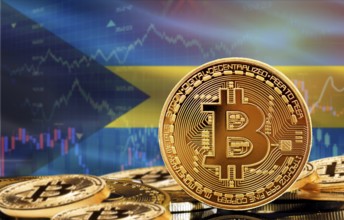 Investors in cryptocurrency and Blockchain Technology in Bahamas, Concept. Bitcoin with Bahamas