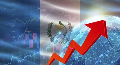 Global financial growth with Guatemala flag. Financial growth with Guatemala flag on economic