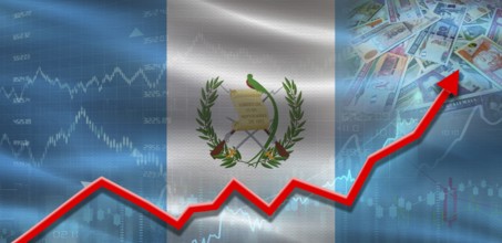 Guatemala financial growth on market graph. Guatemala economic growth on financial graph