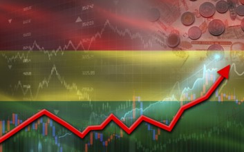 Bolivia economic growth on financial graph. Bolivia financial growth on market graph
