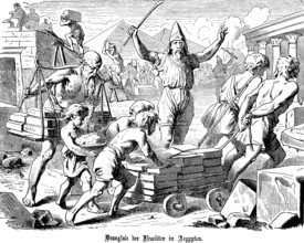 Tribulations of the Israelites in Egypt, Jacob's descendants, new king, hard physical labour,