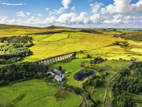 Shankend Viaduct from a drone, Hawick, Scottish Borders, Scotland, UK