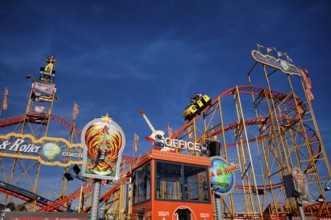 Roller coaster, roller coaster, rides, Cannstatter Wasen, fair, funfair, spring festival, folk