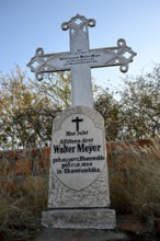 Grave at the German military cemetery at Waterberg, Otjozondjupa region, Namibia