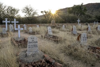 Graves at the German military cemetery at Waterberg, Otjozondjupa region, Namibia