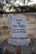 Grave at the German military cemetery at Waterberg, Otjozondjupa region, Namibia