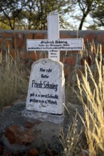 Grave at the German military cemetery at Waterberg, Otjozondjupa region, Namibia