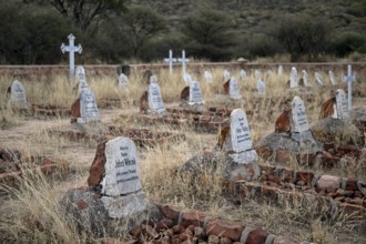 Graves at the German military cemetery at Waterberg, Otjozondjupa region, Namibia