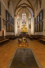 Sarcophagus of Johann Sebastian Bach in the chancel of St Thomas's Church, burial place, Leipzig,