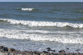 Waves, swell, Baltic Sea, Falshöft, Pommerby, Schleswig-Holstein, Germany