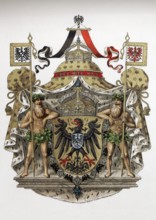 Coat of arms of the German Emperor, historical book illustration, chromolithography, colour