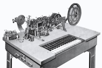 Typewritten telegraph after David Edward Hughes, telegraphy in the 19th century, historical book