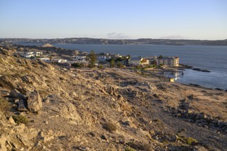 View from the Diamond Mountain to Lüderitz Bay with the Lüderitz Nest Hotel, Lüderitz, Karas