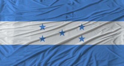 Honduran flag waving. Flag of Honduras with cloth texture