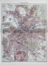 Dresden, historical city map from 1906