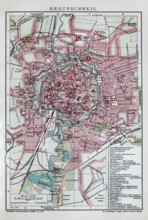 Brunswick, historical city map from 1907