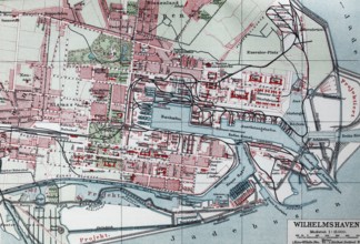 Wilhelmshaven, historical city map from the year1905