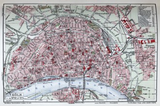 Cologne, historical city map from 1906