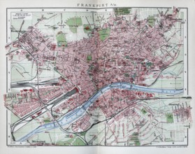 Frankfurt am Main, historical city map from 1907
