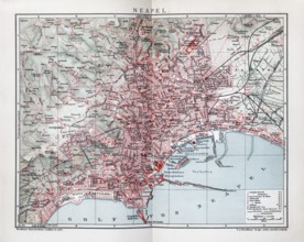 Naples, historical city map from 1906