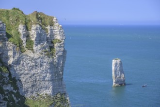 Aiguille de Belval, hike from Yport to Etretat along the chalk cliff coast, Département