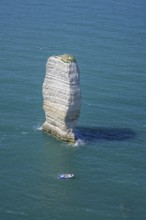 Aiguille de Belval, hike from Etretat to Yport along the chalk cliff coast, Département