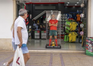 Sports shop, sells merchandise of the Portuguese national football team, various other local