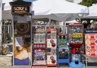 Various slot machines Vending machines, in the town of Vila Real de Santo António, on the border