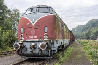 Bochum-Dahlhausen railway museum, mainline diesel locomotive V 200 017, North Rhine-Westphalia,