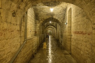 Corridor in the Fort de Vaux from the 1st World War, Douaumont, Département Meuse, France