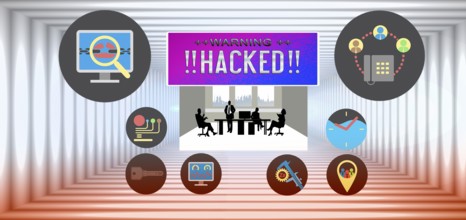 Symbolic image, cyber security, cyber attacks worldwide, computer crime, SMEs unsecured, digital IT