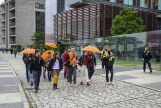 Activists of the New Generation walk to the Bundestag singing. Reichstagsufer, Berlin, 06.10.2025