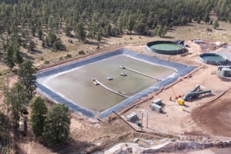 Tusayan, Arizona - A pond holding waste water at Energy Fuels' controversial Pinyon Plain uranium
