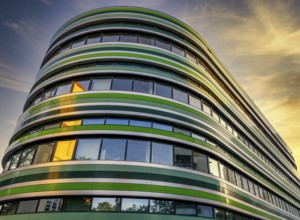 Rhoda-Erdmann-Haus, Academic Department of Humboldt University, warm evening light, frog