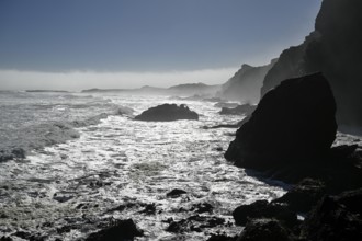 Coastal landscape near Bogenfels, restricted diamond area, near Lüderitz, Karas region, Namibia