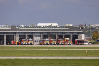 Airport fire brigade vehicles at Stuttgart Airport, Baden-Württemberg, Germany