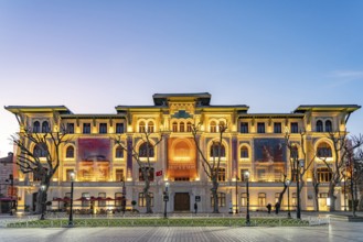 The Hagia Sophia History and Experience Museum at the Hippodrome at dusk, Istanbul, Turkey
