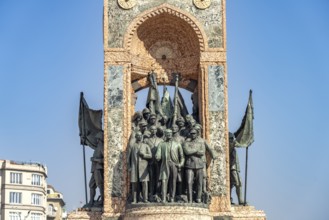 The Republic of Cumhuriyet Aniti Monument on Taksim Square Taksim Meydani in Beyoglu, Istanbul,