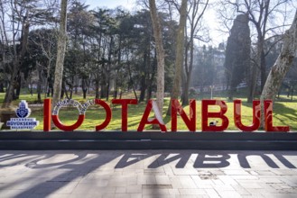 Istanbul lettering in Gülhane Park in Istanbul, Turkey